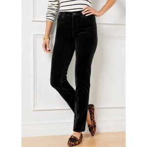 Talbots Heritage Corduroy Stretch Pants Black Straight Leg Size 8 Fall Winter